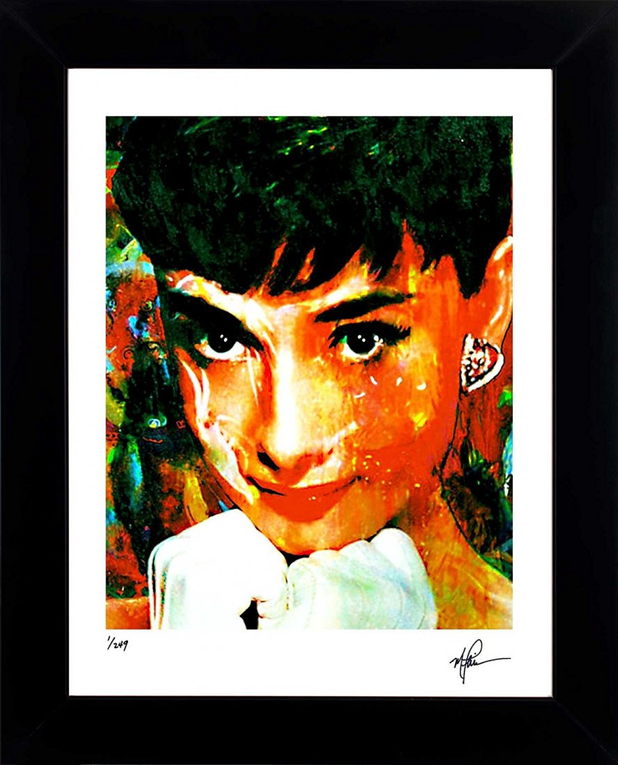 Audrey Hepburn art print framed  L/E - td-ah-lep (1 of 7)