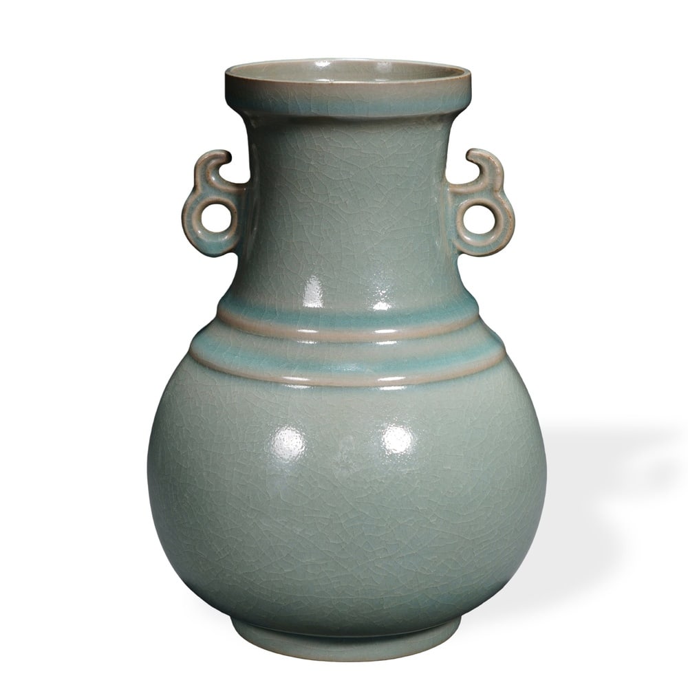 LONGQUAN CELADON TWIN-HANDLED VASE - 3