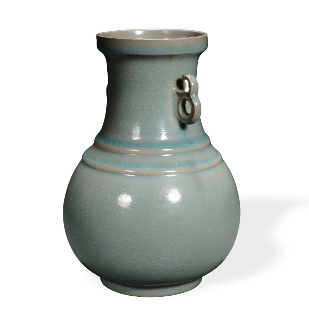 LONGQUAN CELADON TWIN-HANDLED VASE - 4