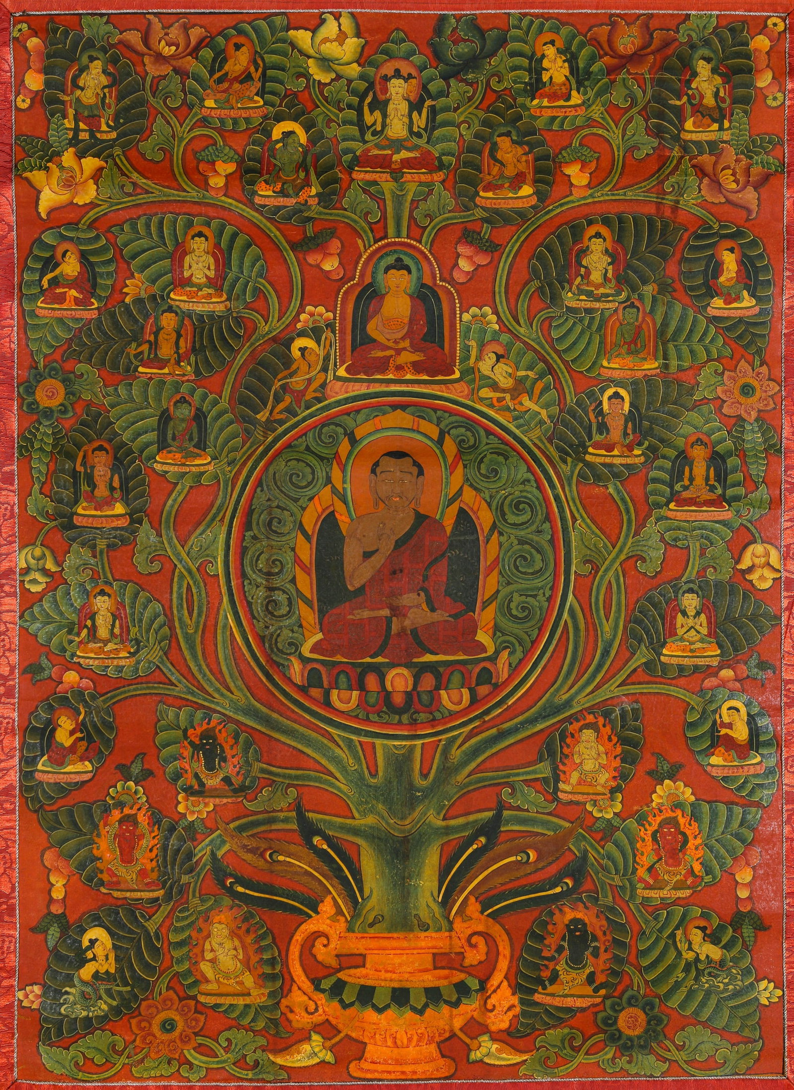 A THANGKA OF A KAGYU LAMA IN THE GUGE STYLE (1 of 7)