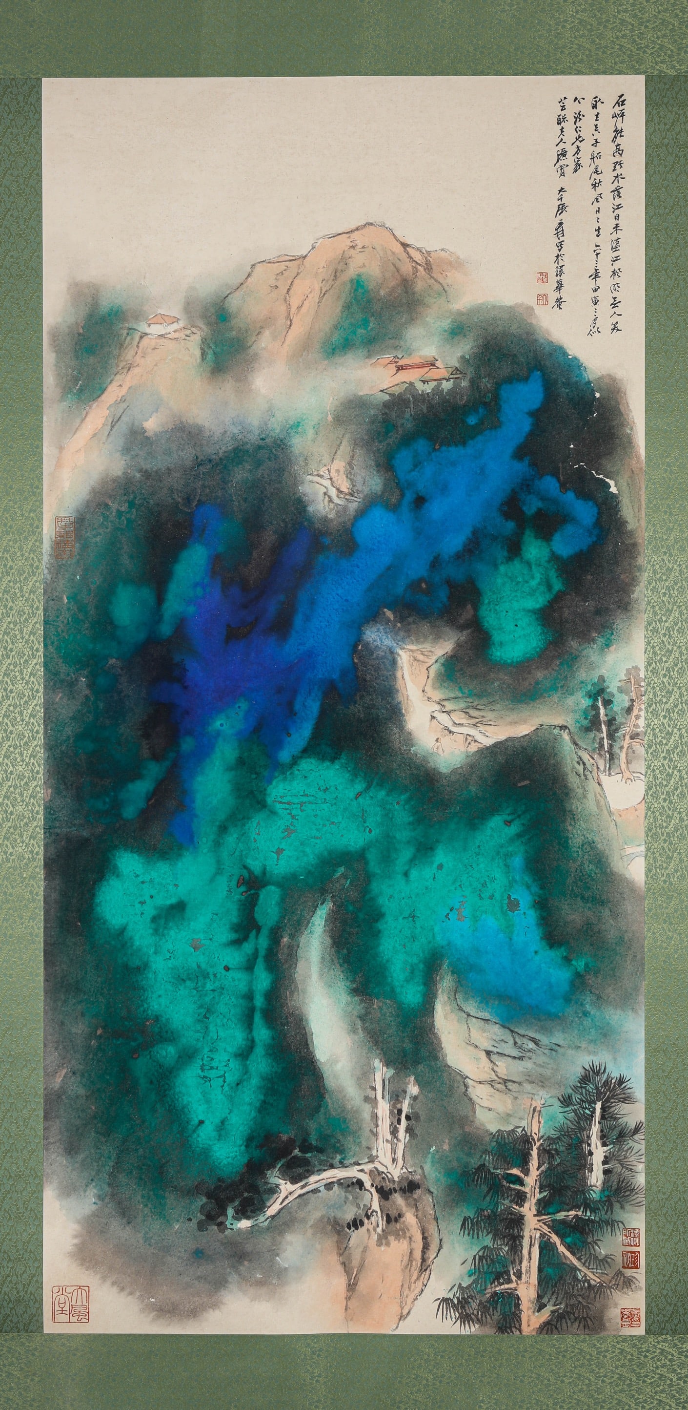 ZHANG DAQIAN, SPLASHED-COLOUR LANDSCAPE: 138 × 66 CM