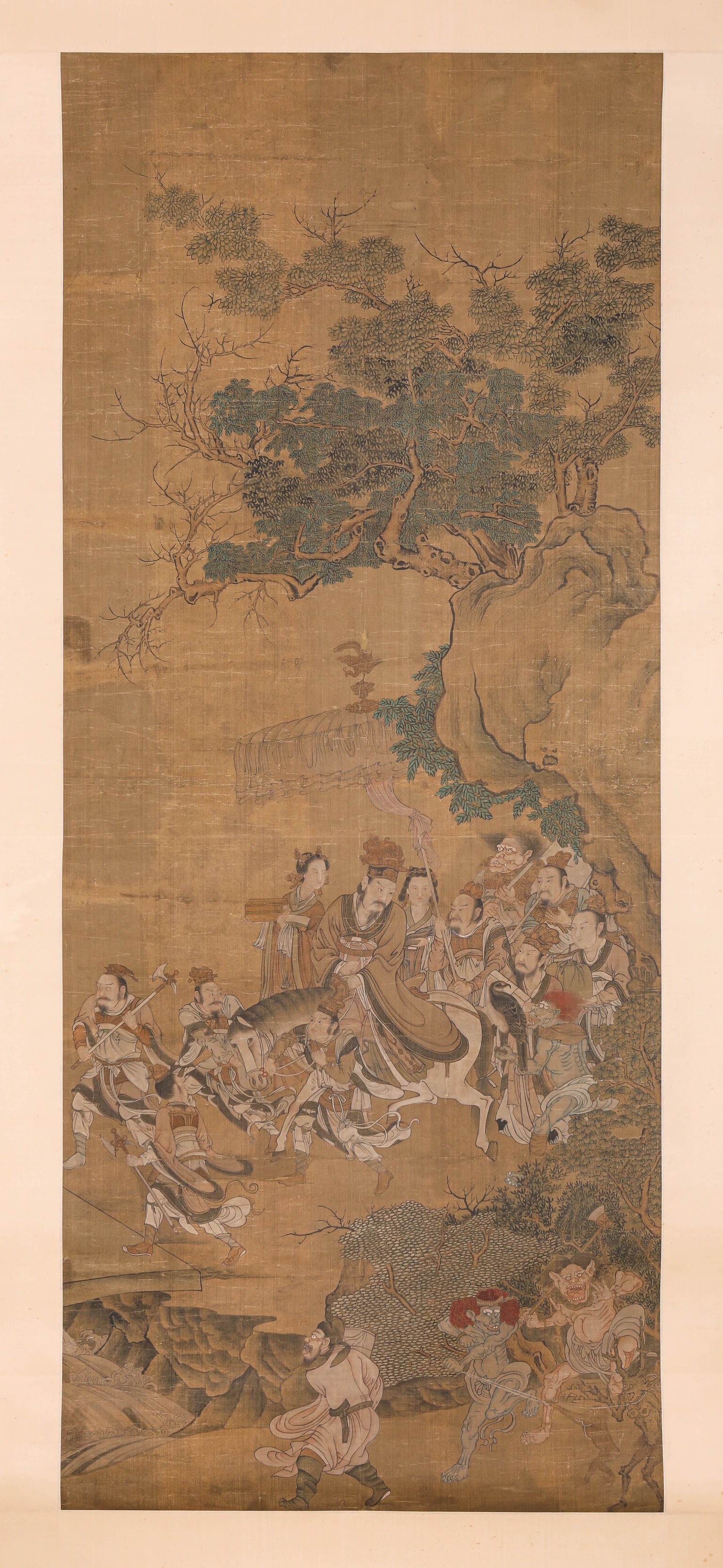 ANONYMOUS, TRAVELLERS SETTING OUT: WIDTH 79 CM × HEIGHT 192 CM