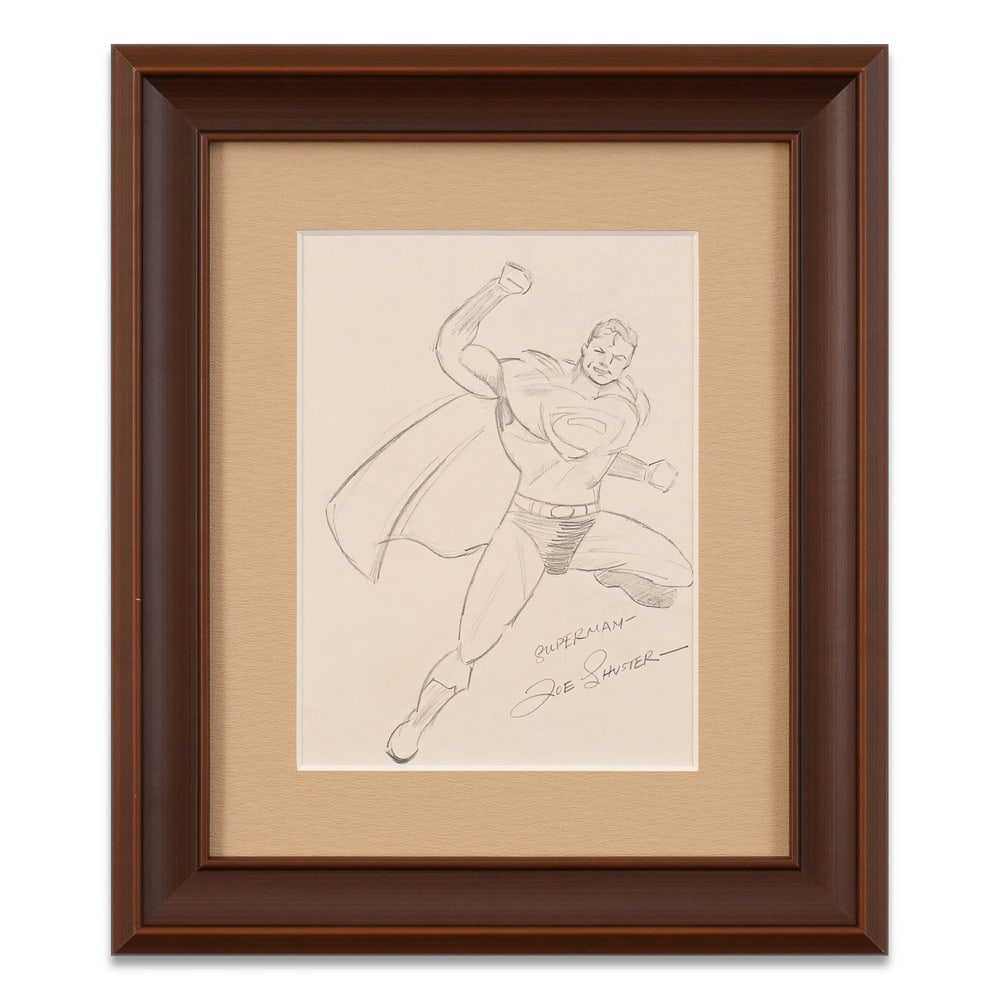 JOE SHUSTER SIGNED SUPERMAN SKETCH (1 of 1)