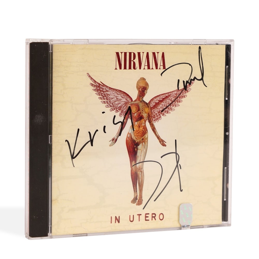 NIRVANA FULLY SIGNED "IN UTERO" CD ALBUM: Provenance and Authentication: This collectible has undergone a rigorous forensic evaluation. The signatures were carefully analyzed across multiple criteria, including ink deposition, material aging