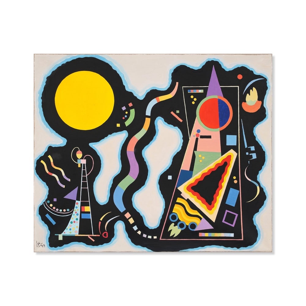 WASSILY KANDINSKY (1866-1944), ATTRIBUTED TO, OIL ON CANVAS: Signed (lower left) Image Dimensions: 25 1/8 x 29 7/8 in (63.7 x 76 cm) This painting comes with COA. Wassily Kandinsky is universally regarded as one of the founders of abstract art and among the