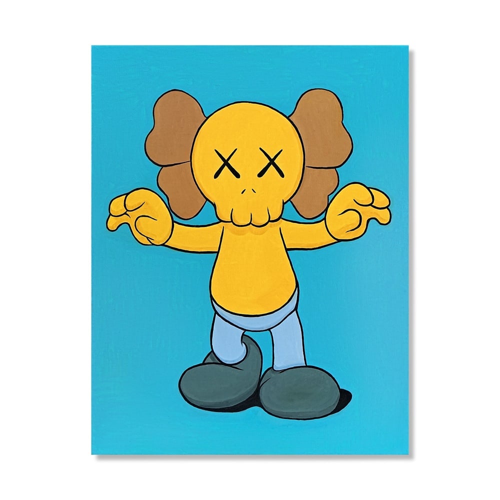 KAWS (B.1974), ATTRIBUTED TO, ACRYLIC ON CANVAS: Signed (verso) Image Dimensions: 24 x 18 1/2 in (61 x 47 cm) This painting comes with COA. KAWS remains one of the most influential figures in contemporary art, internationally recognized for his uniq