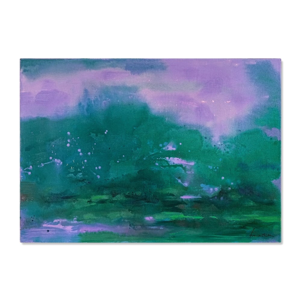 HELEN FRANKENTHALER (1928-2011), ATTRIBUTED TO, ACRYLIC ON CANVAS: Signed (lower right and verso) Image Dimensions: 27 5/8 x 39 3/8 in (70 x 100 cm) This painting comes with COA. Helen Frankenthaler is widely regarded as one of the most important American abstract ar