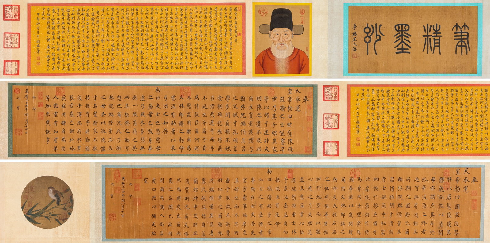 Dong Qichang, Self-written Official Appointment Notice: Dong Qichang, Self-written Official Appointment Notice; Material: Painting and calligraphy; Category/Finish: Handscroll, ink on paper; Dimensions/Weight: Width 670 cm, Height 41 cm