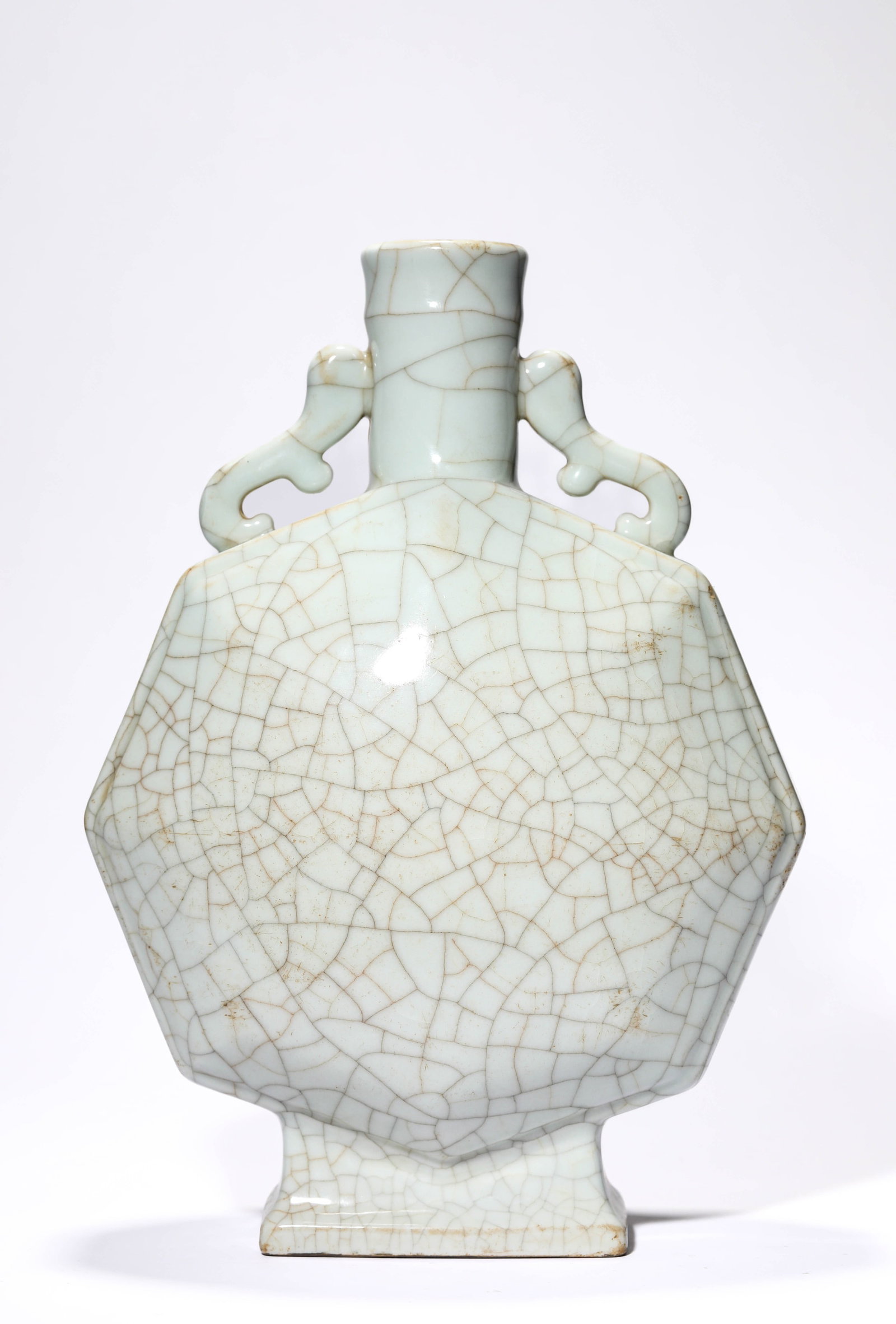 Imitation Ge Glaze Chi Dragon Ear Flat Vase (1 of 5)