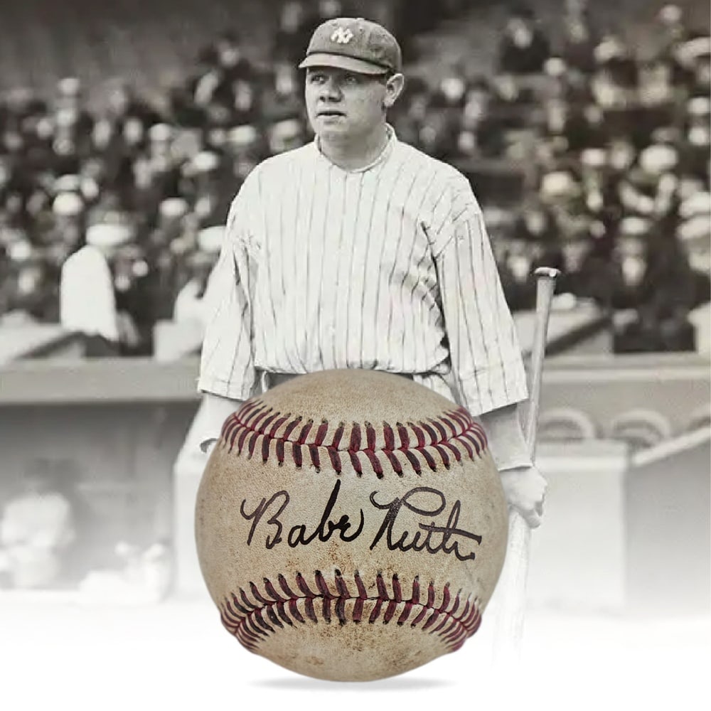BABE RUTH SIGNED OFFICIAL AMERICAN LEAGUE BASEBALL: Provenance and Authentication: This collectible has undergone a rigorous forensic evaluation. The signatures were carefully analyzed across multiple criteria, including ink deposition, material aging 
