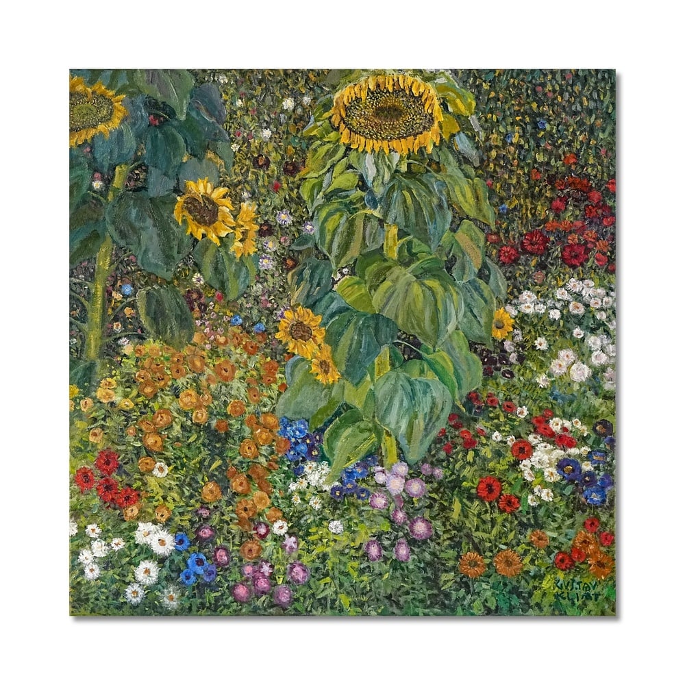 GUSTAV KLIMT (1862-1918), ATTRIBUTED TO, OIL ON CANVAS: Signed (lower right) Image Dimensions: 39 3/8 x 39 3/8 in (100 x 100 cm) This painting comes with COA. Gustav Klimt stands as one of the most influential figures of Viennese modernism, whose work brid