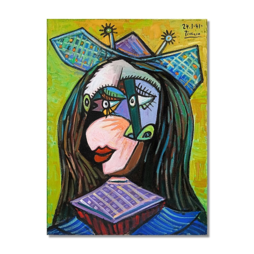 PABLO PICASSO (1881-1973), ATTRIBUTED TO, OIL ON CANVAS: Signed (upper right) Image Dimensions: 28 3/4 x 21 1/4 in (73 x 54 cm) This painting comes with COA. Pablo Picasso remains one of the defining forces of modern art, whose continual experimentation
