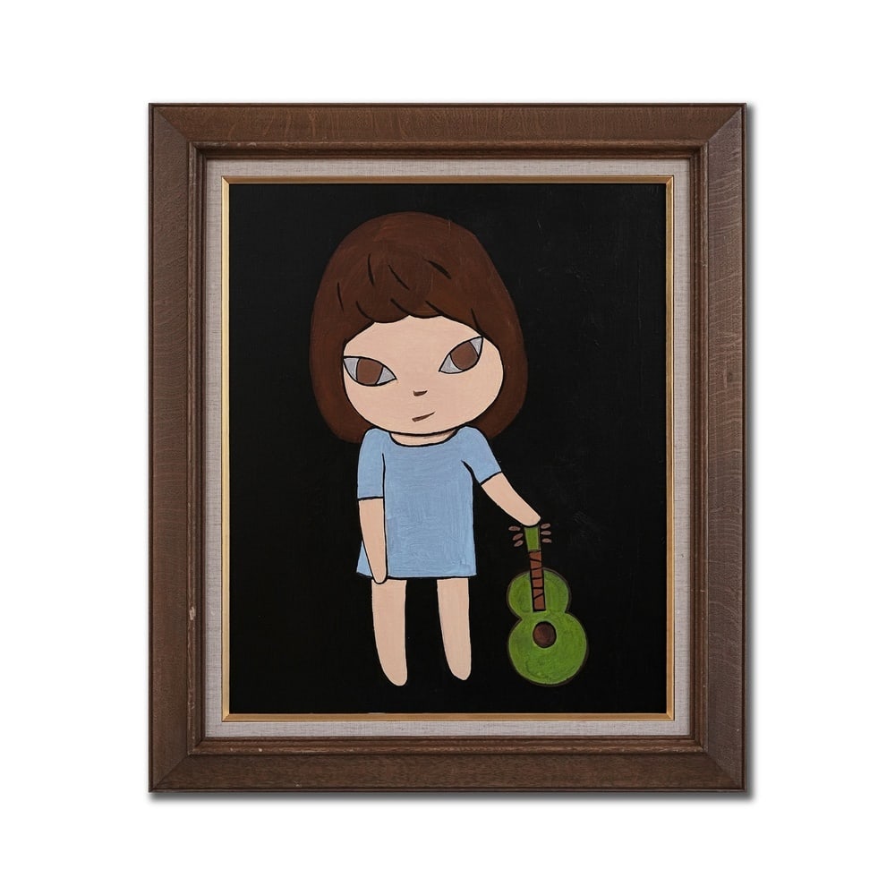 YOSHITOMO NARA (B.1959), ATTRIBUTED TO, ACRYLIC ON CANVAS: Signed (verso) Image Dimensions: 23 3/4 x 19 3/4 in (60.5 x 50 cm) Framed Dimensions: 30 3/4 x 26 5/8 in (78 x 67.5 cm) This painting comes with COA. This 2013 painting by Yoshitomo Nara, titled