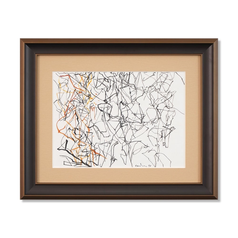 BRICE MARDEN (1938-2023), ATTRIBUTED TO, INK, COLORED INK AND GOUACHE ON PAPER: Signed (lower right) Image Dimensions: 11 x 15 in (27.9 x 38.1 cm) Framed Dimensions: 18 1/8 x 22 in (46 x 56 cm) This painting comes with COA. Few artists succeeded in bridging Minimalism and