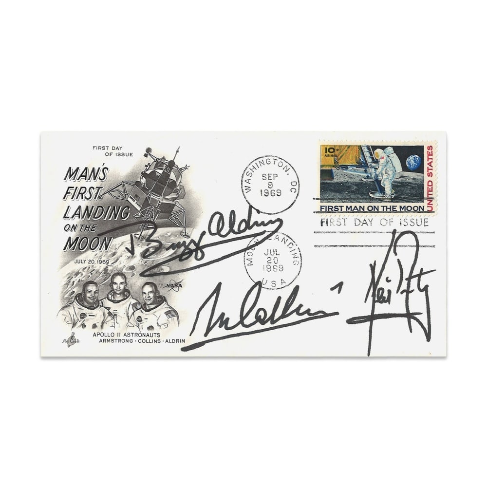 APOLLO 11 CREW FULLY SIGNED FIRST DAY COVER (SEPTEMBER 9, 1969) (1 of 2)