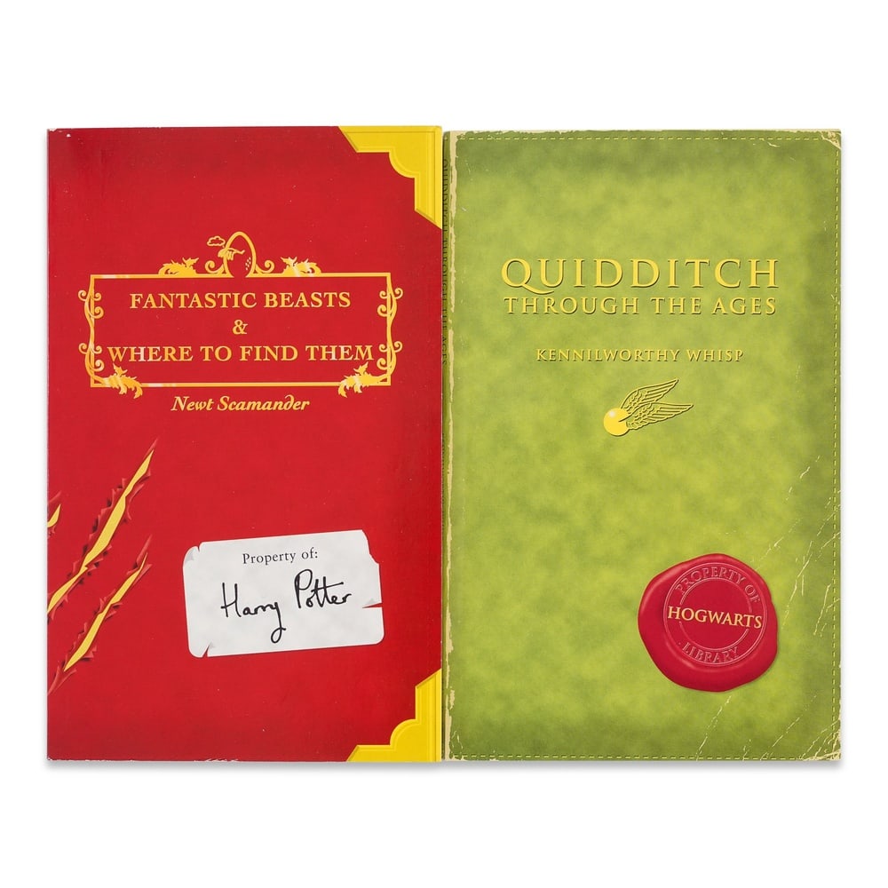 J.K. ROWLING SIGNED FIRST EDITION / FIRST PRINTING HARRY POTTER SCHOOL BOOKS SET: 7 x 4 3/8 in (17.7 x 11.2 cm) This matching set of Fantastic Beasts and Where to Find Them and Quidditch Through the Ages has been personally signed by J.K. Rowling, the creator of the Harry Potter