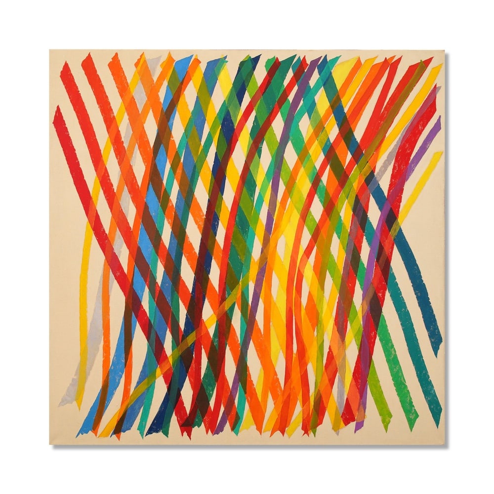PIERO DORAZIO (1927-2005), ATTRIBUTED TO, OIL ON CANVAS: Signed (verso) Image Dimensions: 44 1/8 x 44 1/8 in (112 x 112 cm) This painting comes with COA. Piero Dorazio stands as a central figure in postwar European abstraction, renowned for his rigorous yet