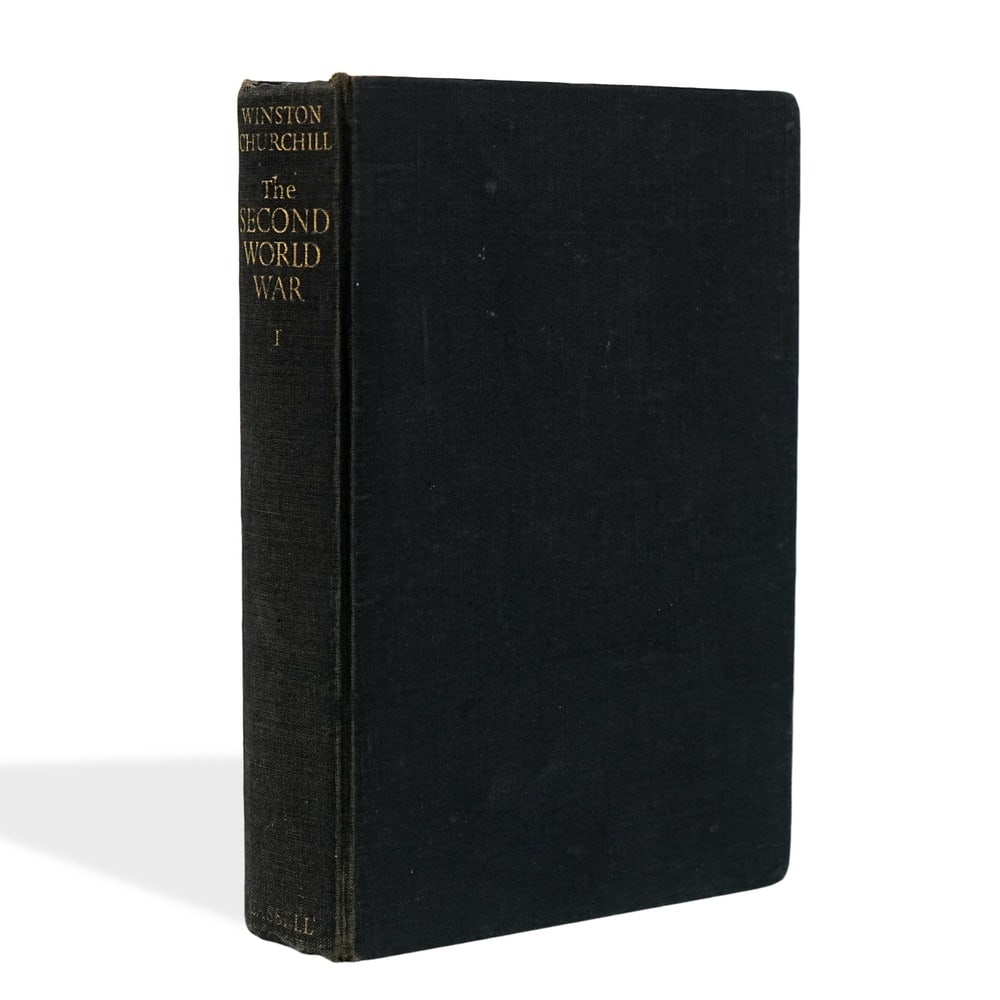 WINSTON S. CHURCHILL SIGNED "THE SECOND WORLD WAR: VOLUME I - THE GATHERING STORM" FIRST EDITION: 8 3/8 x 5 5/8 in (21.2 x 14.3 cm) Published in 1948, The Gathering Storm is the opening volume of Winston Churchill's celebrated six-volume memoir The Second World War. The work examines the political