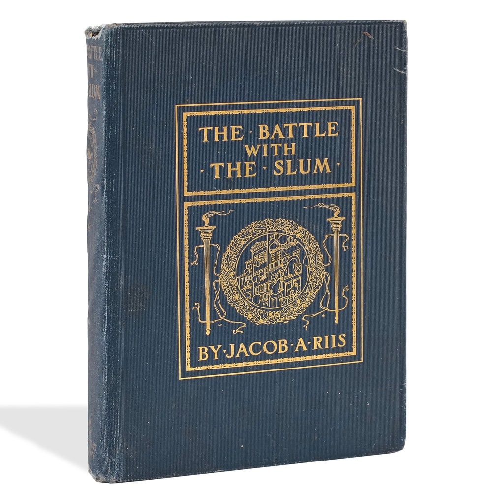 THEODORE ROOSEVELT SIGNED "THE BATTLE WITH THE SLUM": 8 1/2 x 5 7/8 in (21.6 x 15 cm) Provenance and Authentication: This collectible has undergone a rigorous forensic evaluation. The signatures were carefully analyzed across multiple criteria, including