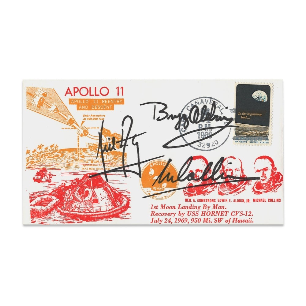 APOLLO 11 CREW FULLY SIGNED RECOVERY COMMEMORATIVE COVER (1969) (1 of 2)