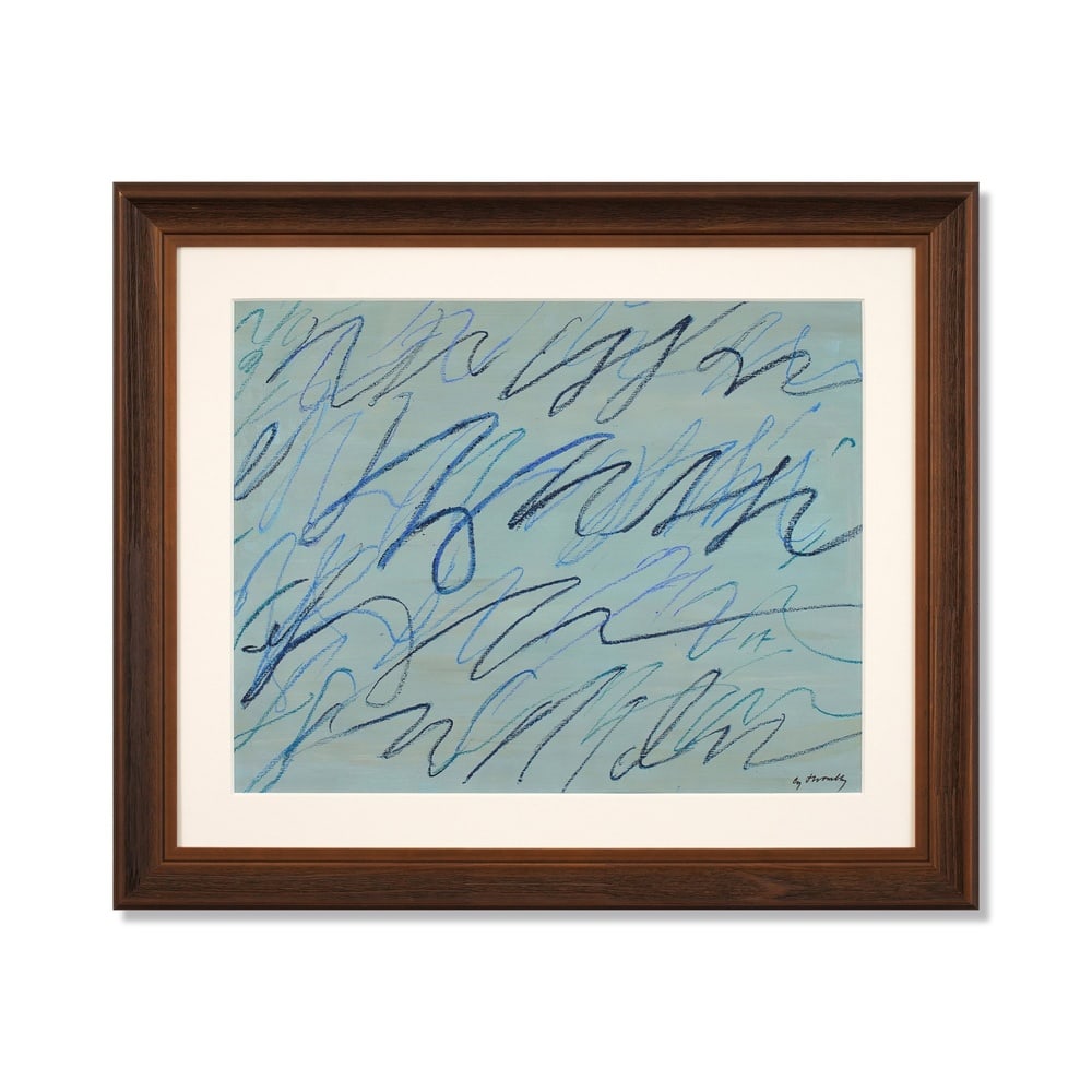 CY TWOMBLY (1928-2011), ATTRIBUTED TO, HOUSE PAINT AND WAX CRAYON ON PAPER (1 of 3)