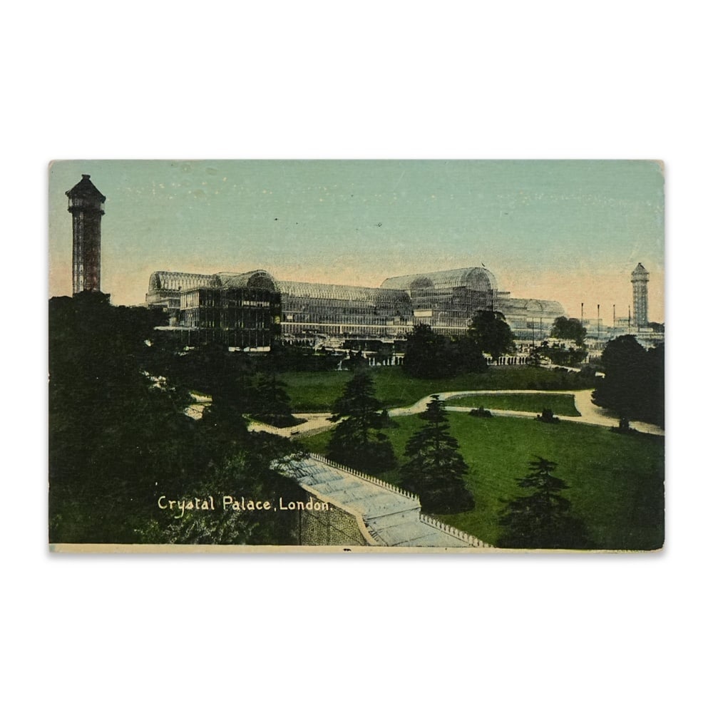 GEORGE BERNARD SHAW SIGNED VINTAGE CRYSTAL PALACE LONDON POSTCARD: 5 3/8 x 3 3/8 in (13.5 x 8.7 cm) Provenance and Authentication: According to the accompanying documentation provided by the consignor, the signatures have been examined with reference to multiple fact