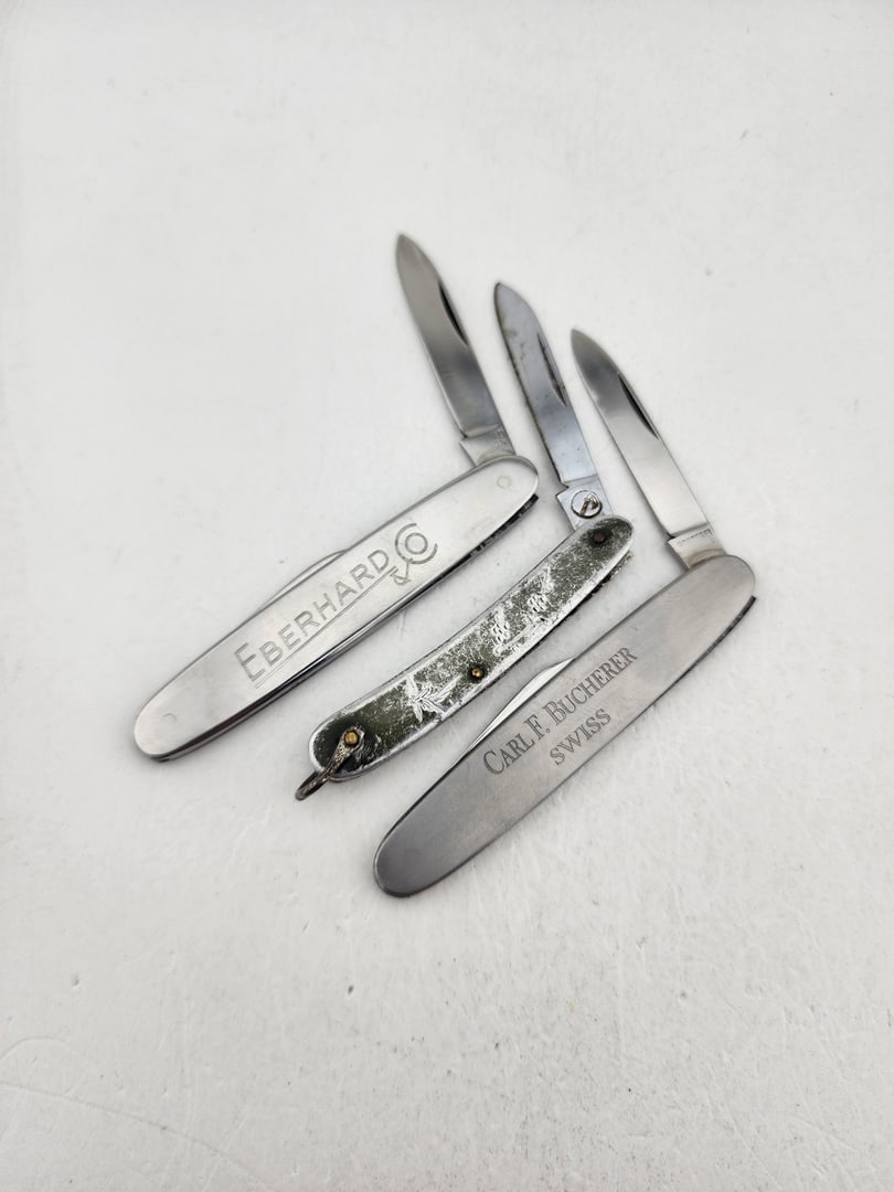 NoReserveEberhardCo.CarlF. Bucherer Pocket Knives: NoReserveEberhardCo.CarlF.Buchereretc PocketKnifesLot,,,,,,,,,,It'saverygoodcatch.Seethephotosyouwillagree.SeeConditions300400