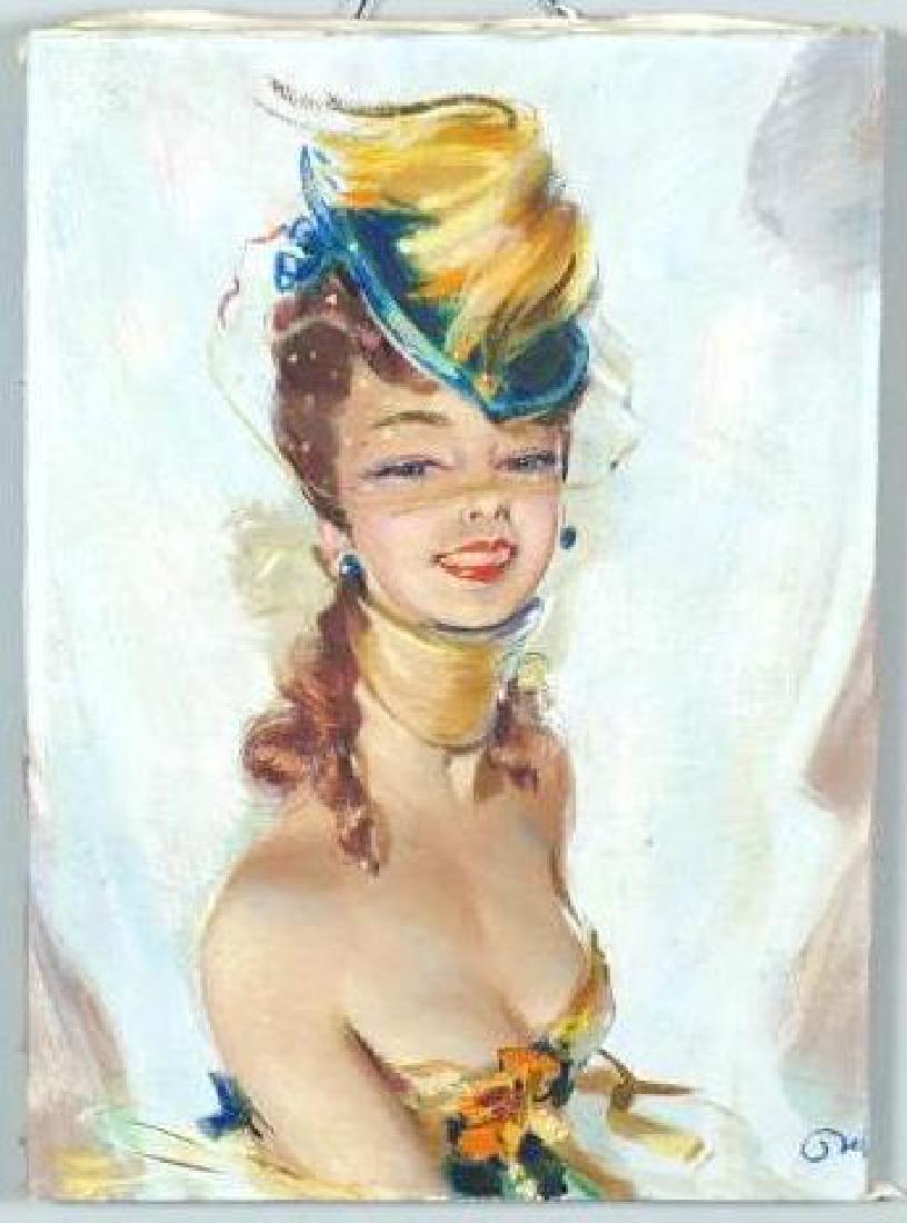 Oil of a Showgirl, Signed Debil (1 of 7)
