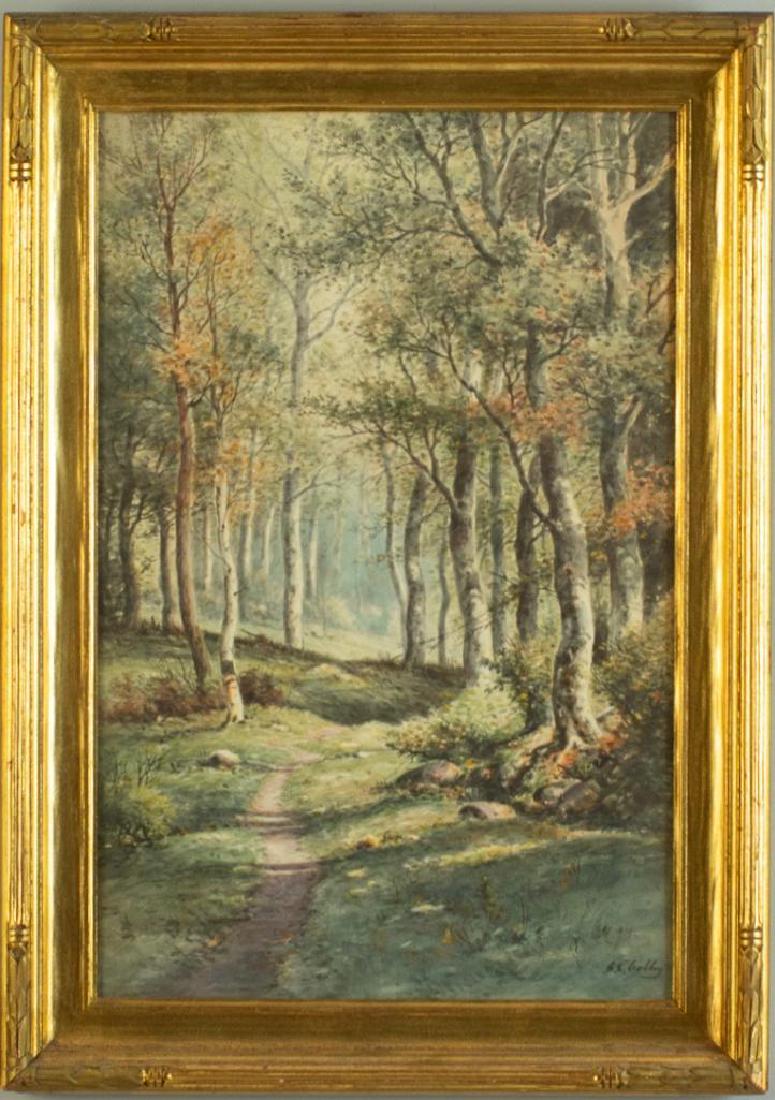 B. E. Golby Watercolor, Forest Scene (1 of 7)