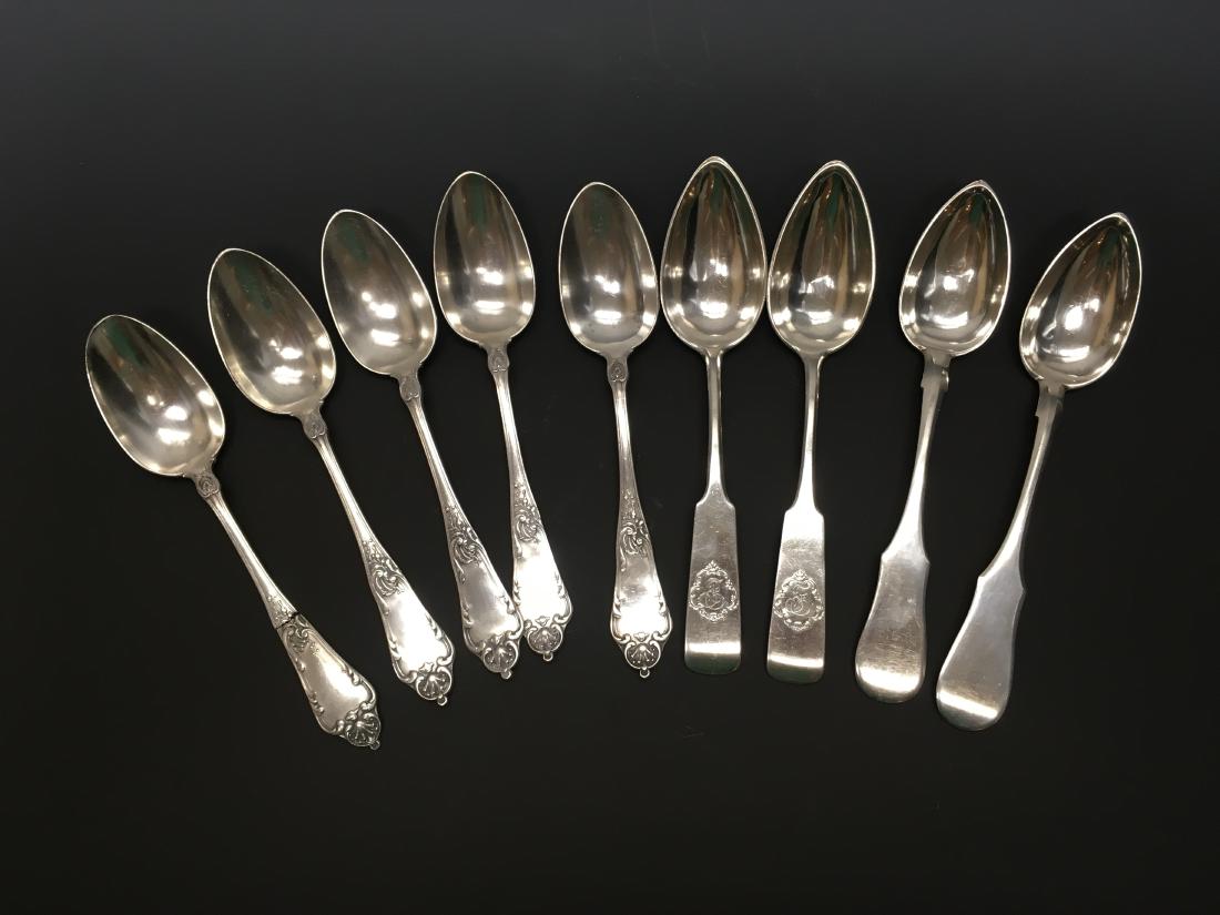 Nine Russian Silver Tablespoons (1 of 13)