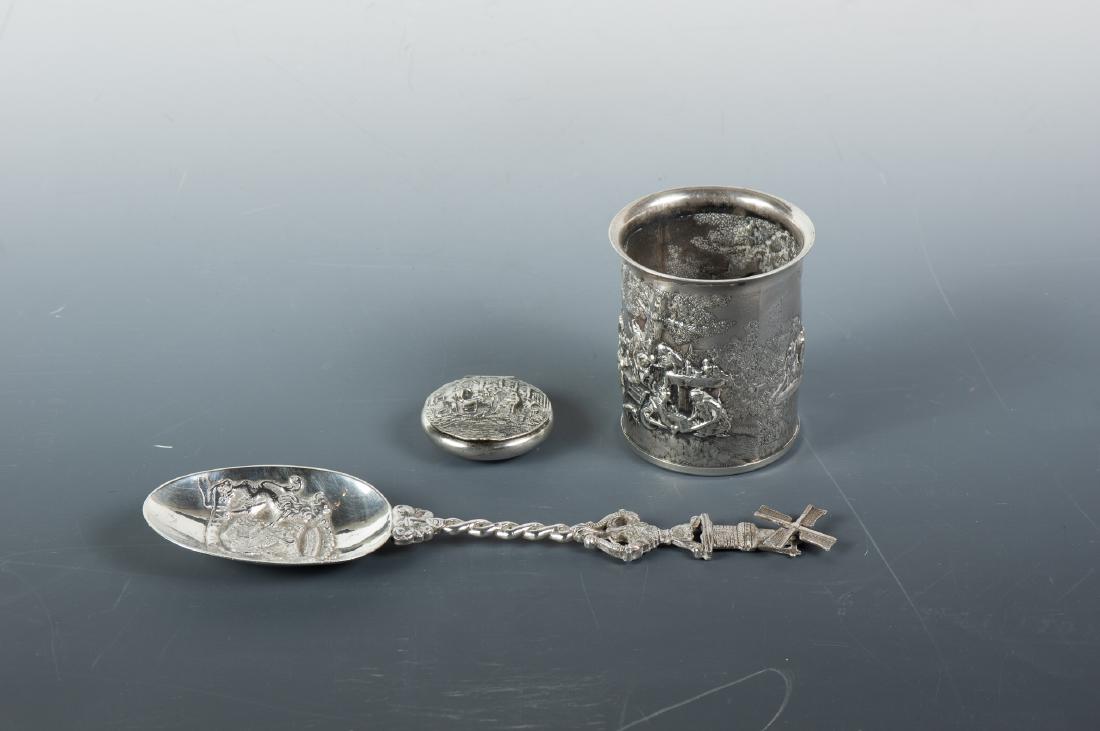 Three Pieces of Repousse Silver, Danish, Dutch (1 of 8)
