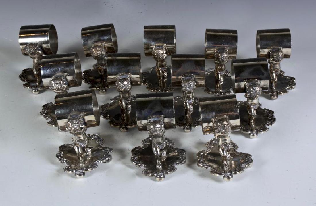 12 Victorian Silverplated Figural Napkin Rings (1 of 5)