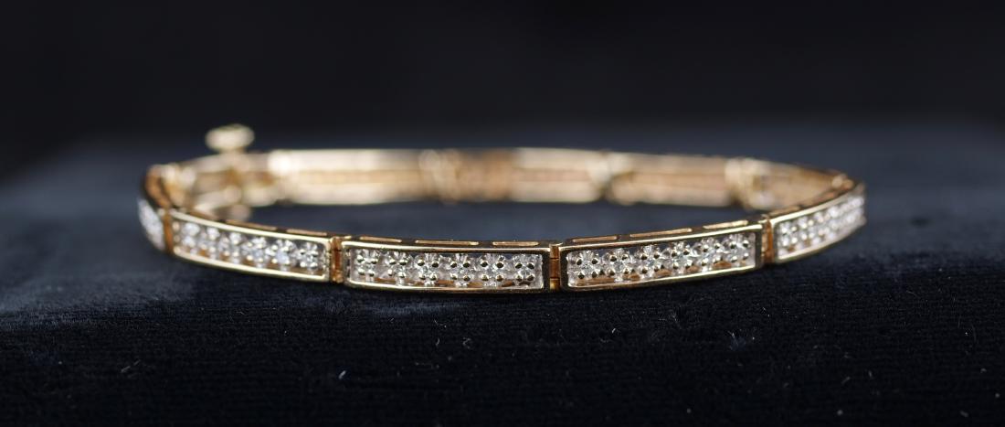 14K Ladies Yellow Gold and Diamond Bracelet (1 of 4)