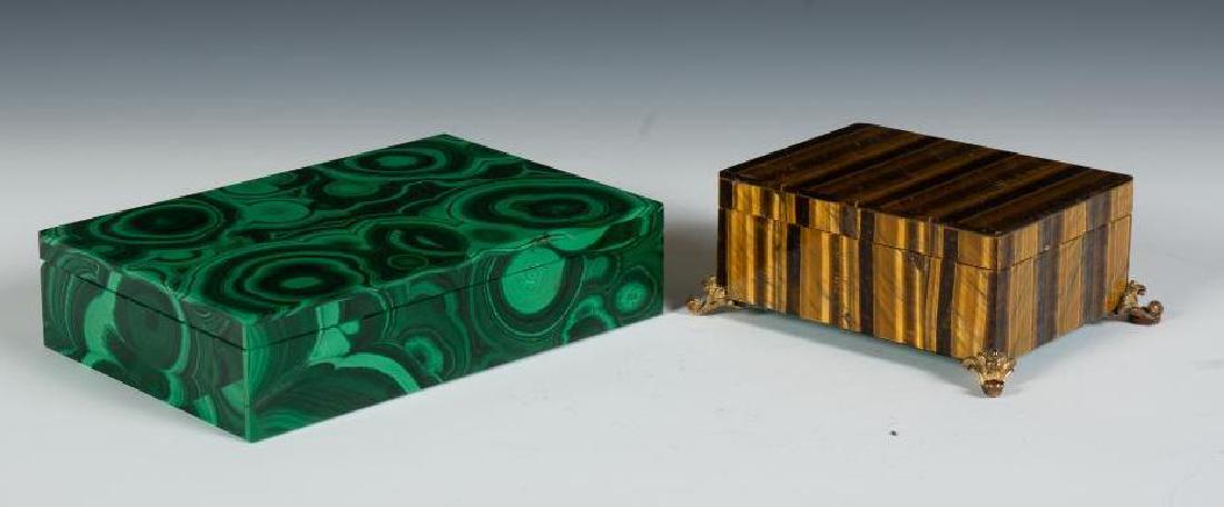 Tiger's Eye Hardstone Box, Malachite Box (1 of 4)
