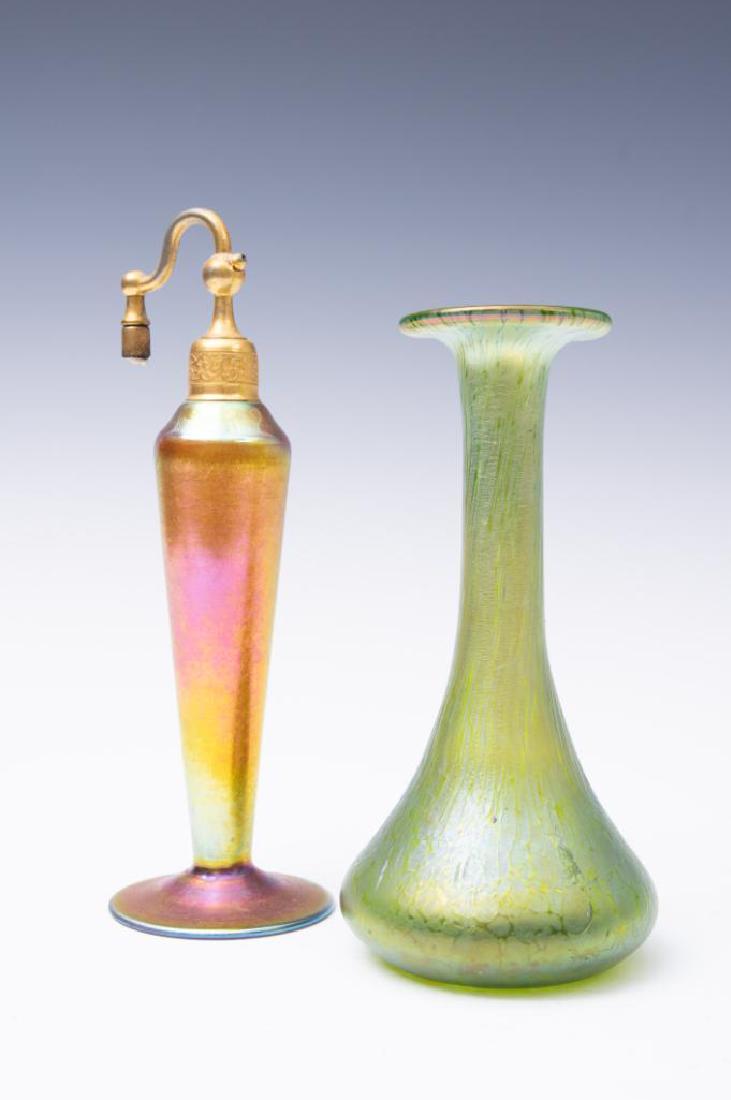 Steuben Aurene Atomizer, with Loetz vase (1 of 14)