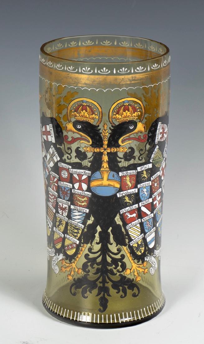 A German Enameled Glass Armorial Beaker, dated 1684 (1 of 4)