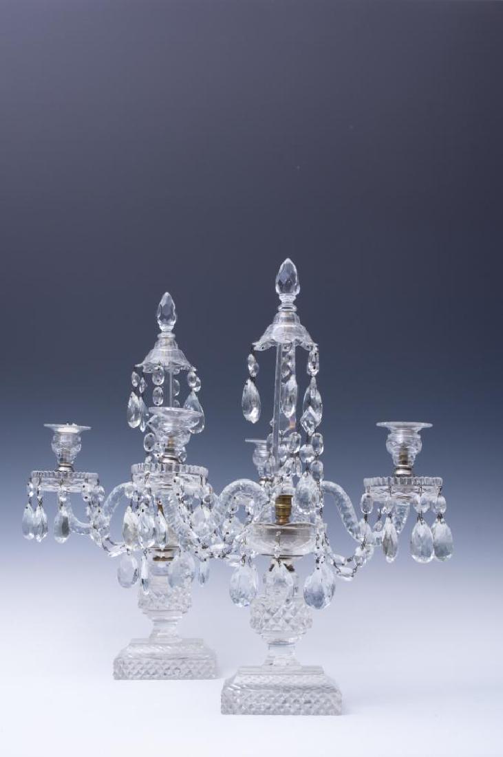 Pair of English George III Crystal Two Light Candelabra (1 of 11)