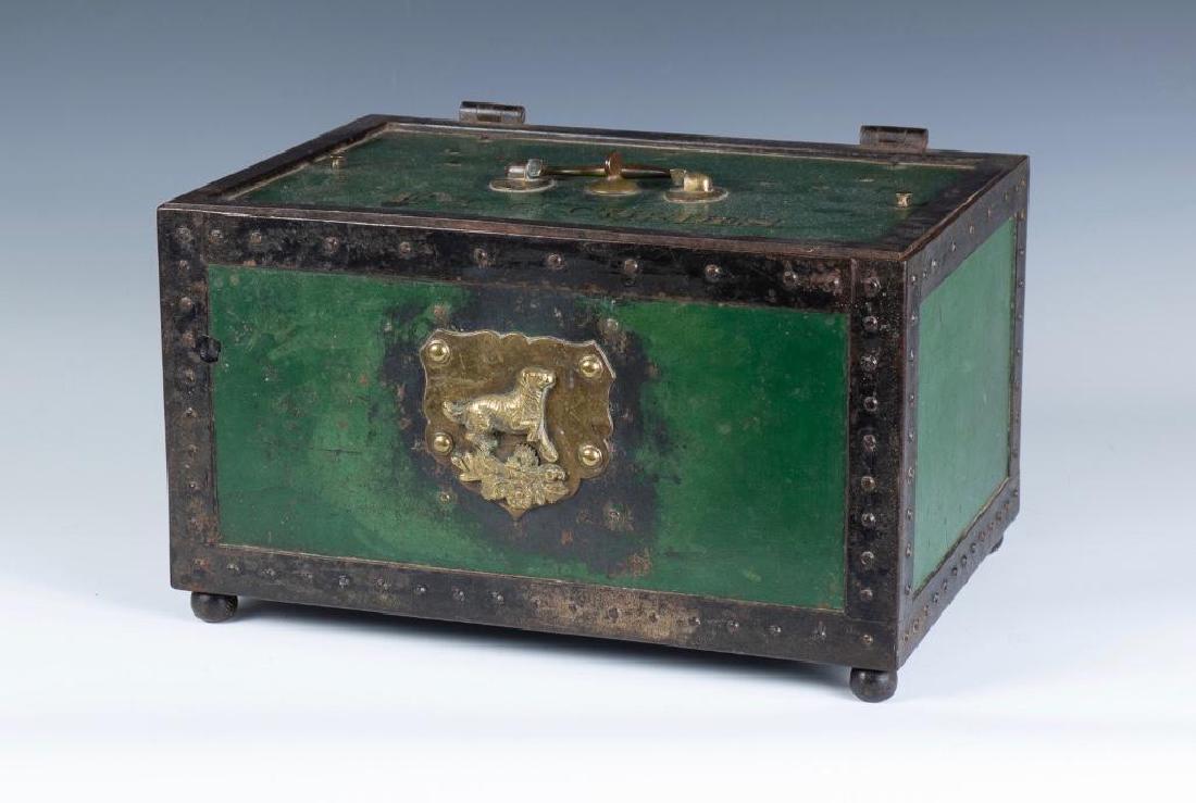 English Painted Metal Strong Box, 18thc. (1 of 7)