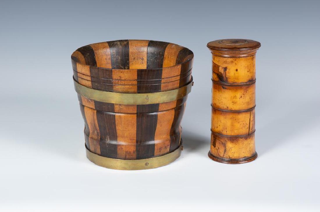 Anglo Dutch Brass Bound Peat Bucket and English Burl (1 of 7)