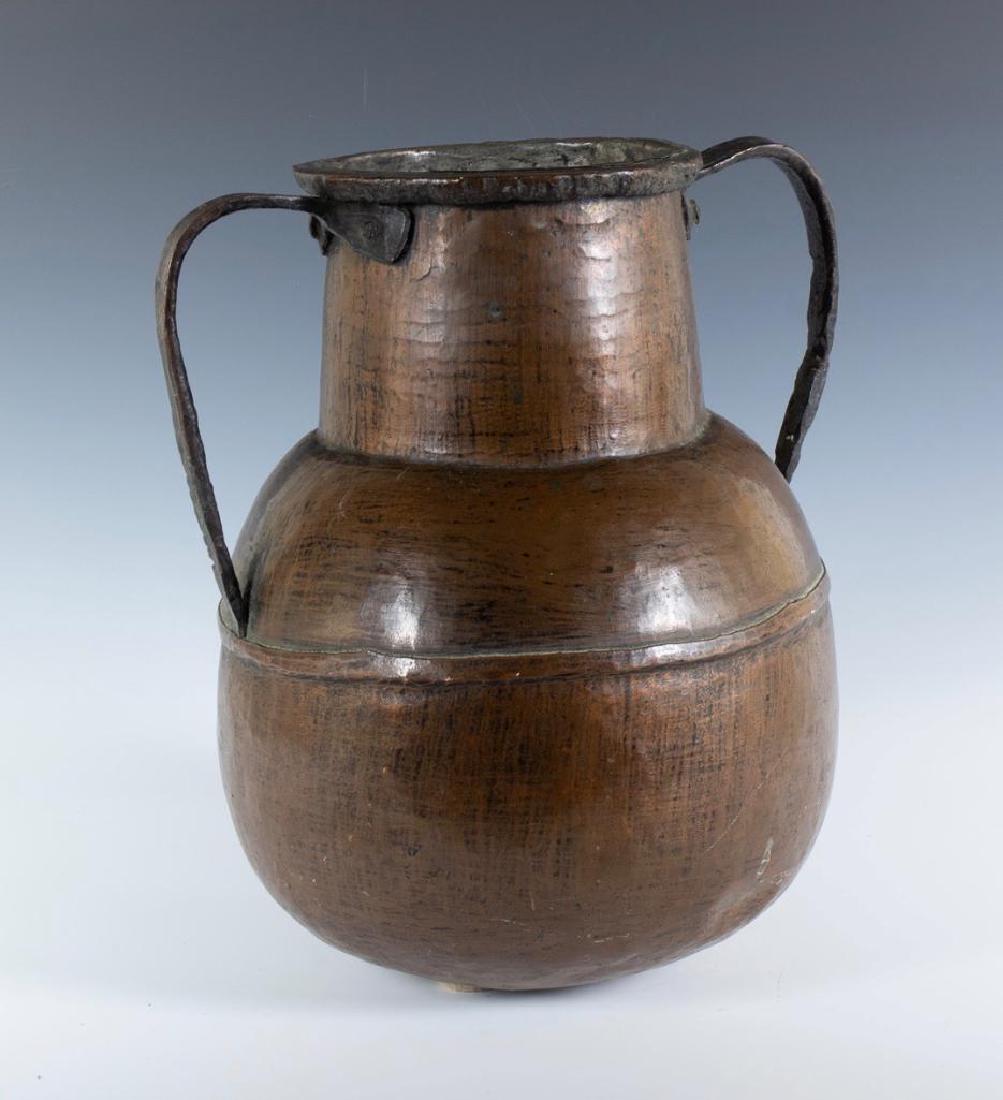 17thc. English Bronze and Copper Two Handled Pot (1 of 7)