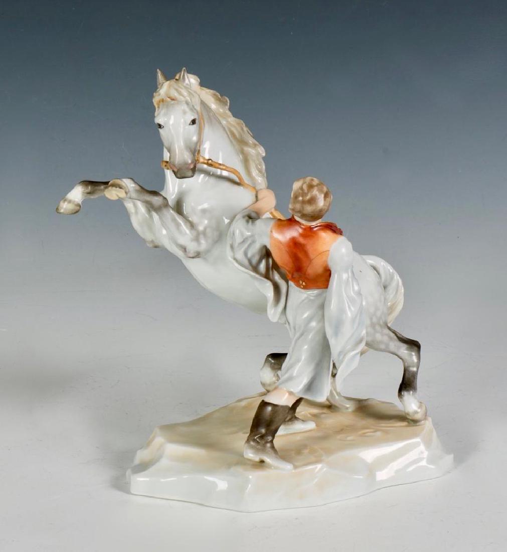 Herend Porcelain Figural of Man with Horse (1 of 7)