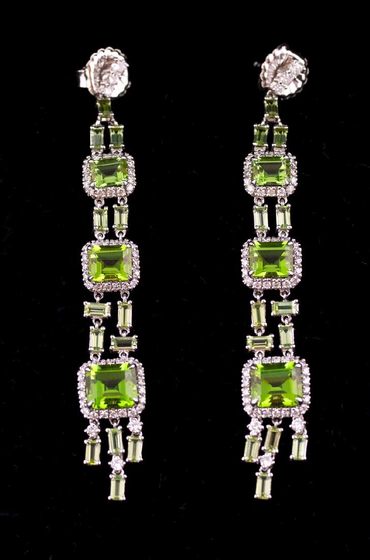 Diamond and Peridot Drop Earrings (1 of 7)