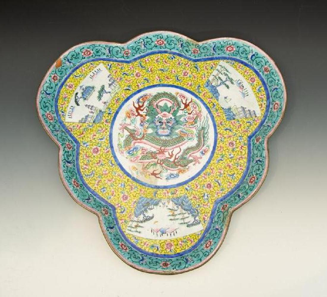 Chinese Canton Lobed Tray, 19thc. (1 of 7)