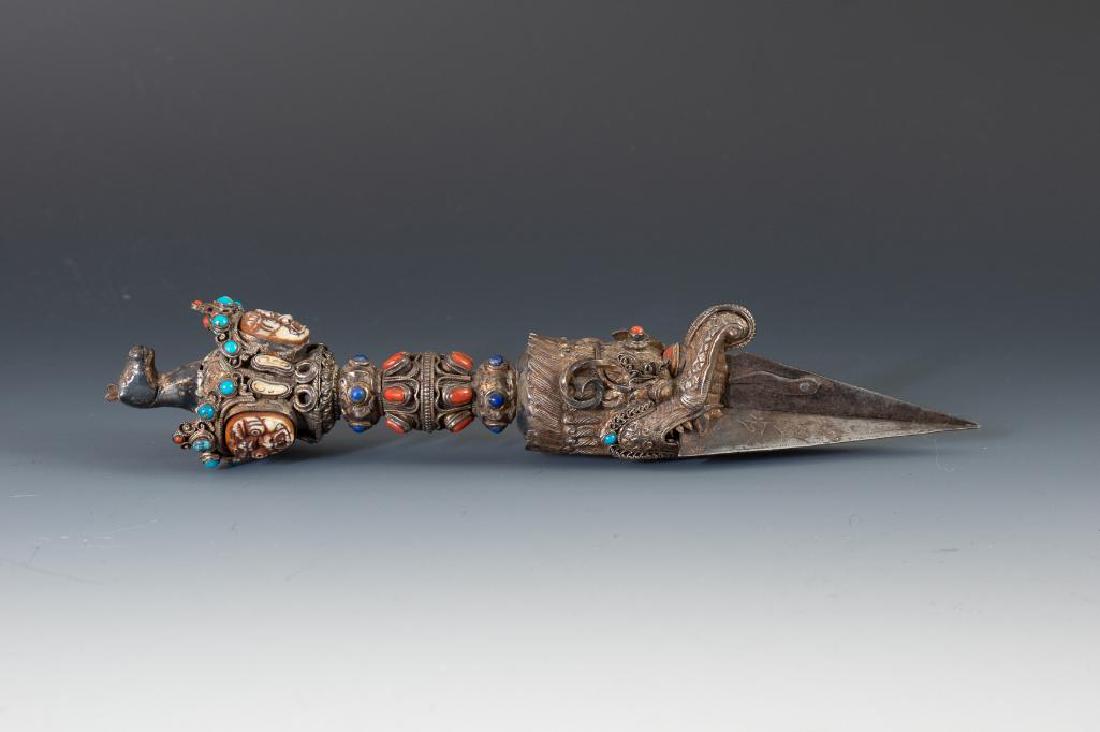 Bronze Indo-Tibetan Phurba Ceremonial Dagger (1 of 12)