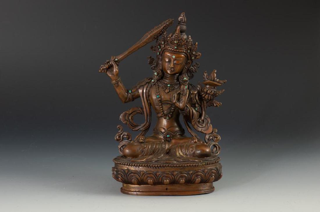TIbetanÂ Shakyamuni Buddha in Bronze Holding a Sword (1 of 15)