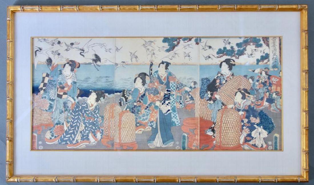 Japanese Color Woodblock Triptych, Utagawa Kunisada III (1 of 10)