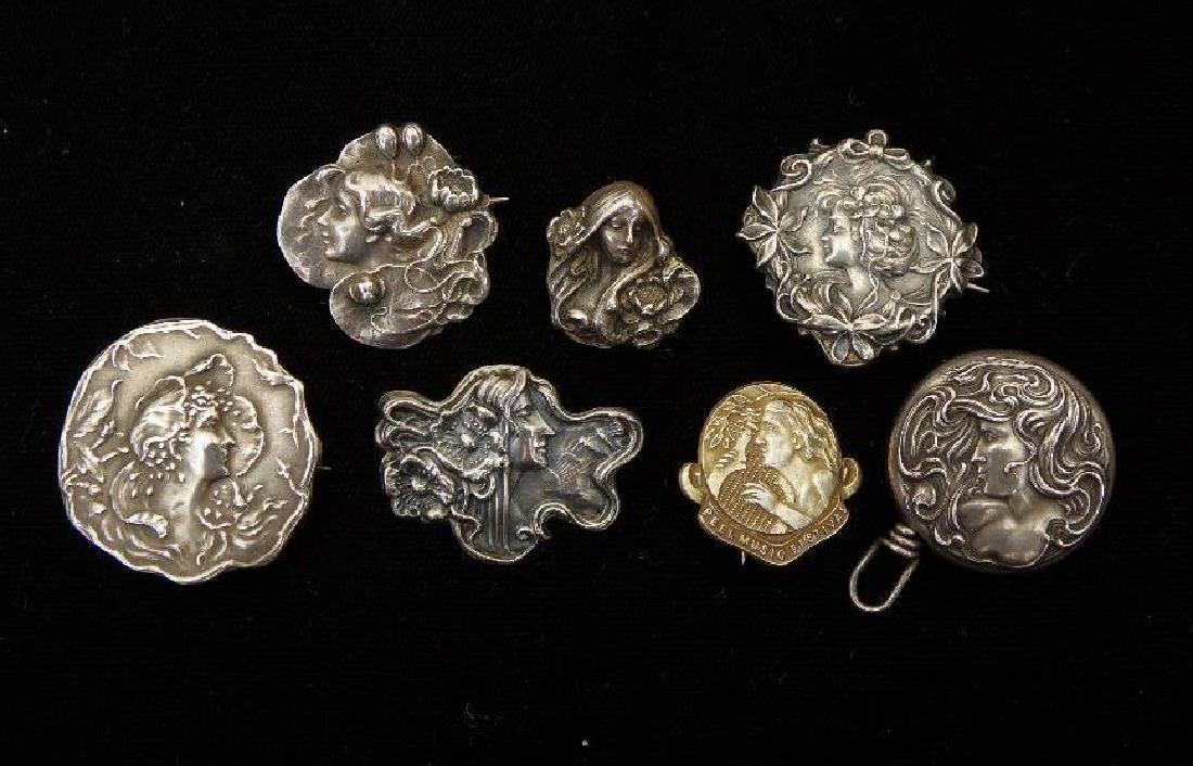Set of Seven Small Sterling Silver Pins, Four by Unger (1 of 20)