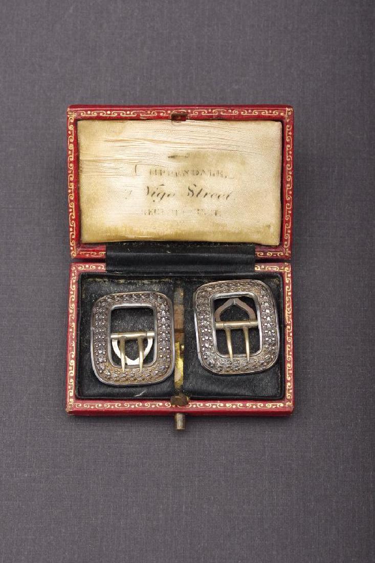 A Pair of English Silver Buckles in Fitted Vigo Street (1 of 8)