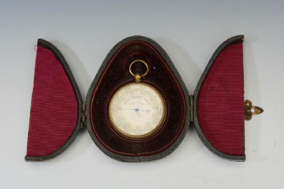 English Brass Pocket Barometer in Fitted Case (1 of 9)