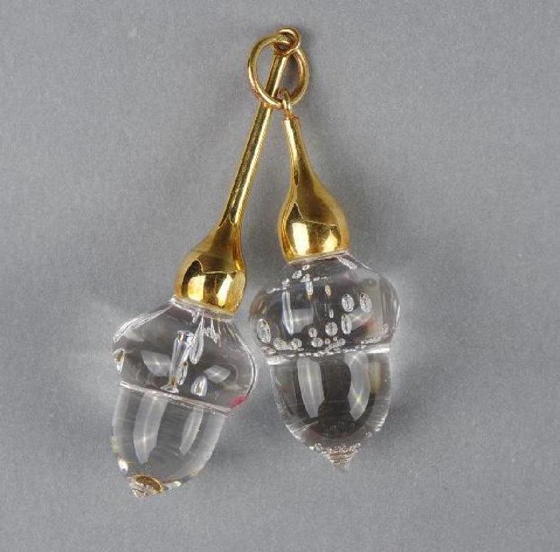 18K Yellow Gold and Crystal Acorn Pendant, Paul Schulze (1 of 4)